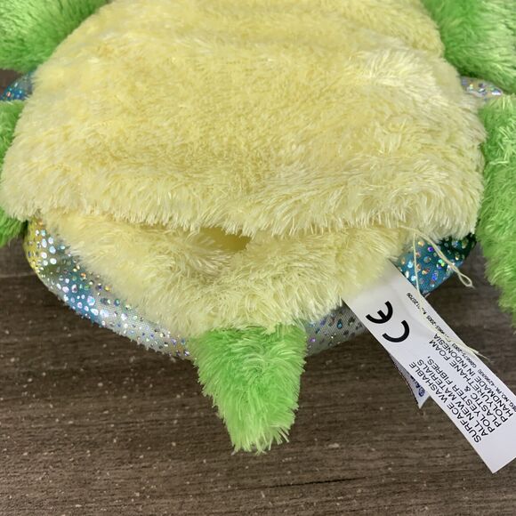 Aurora The Turtle Hand Puppet Green Plush Stuffed Animal Full Body 10" Blue Eyes - Picture 10 of 16